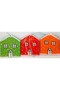 Wooden House Shaped Christmas Tree Ornament - Set of 6 - 5