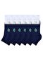 & Emre 6 Pairs Bamboo Short Sports Stitch-Free Toe Men's Booties Socks - Navy Blue - 2
