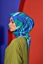 مارakesh Collection وشاح ناعم أخضر Acem أزرق 1208-05 - 3