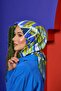 مجموعة مراكش وشاح ناعم زرقاء زعفرانية 1208-01 - 3