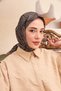 Ipekhan Line Pattern Series Black Tan Cotton Viscose Scarf 1121-09 - 3