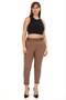 Plus Size Shaping / Sculpting High Waist Belt and Leg Stone Detailed Skinny Leg Women's Trousers - 2