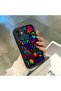 حافظة هاتف من السيليكون الأسود المتوافقة مع iPhone 11 مع نمط جرافيتي لحماية العدسة