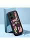 Redmi 13 Compatible Black Silicone Rose and Butterfly Patterned Elegan Phone Case - 2
