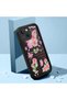 Elegan Phone Case with Rose and Butterfly Pattern in Black Silicone Compatible with iPhone 13 - 3
