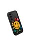 Samsung Galaxy S23 Compatible Black Silicone Fun Patterned Shock Absorbing Phone Case - 3
