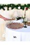 2-Piece Sienna Linen Round Ruffle Detailed American Serving Plate/Saucer Brown