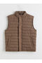 Mg Trenden Brown Standard Fit Mock Neck Men's Puffer Vest - 6