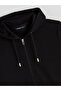 Black Standard Fit Hooded Men's Zippered Sweatshirt - 6