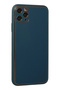 Iphone 11 pro case coco leather silicone cover - blue - 3
