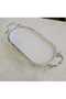 1 Piece Oval Porcelain with Cast Edge Frame 33*21 Silver - 2