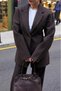 Double-Breasted Lapel Wool Blazer Jacket
