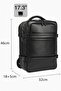 Expandable Laptop Bag in 17.3 Inch Travel Compatible Hand Luggage Leather External Surface Nubuck Inner Fabric - 2