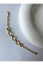 Xuping Oval Ring Detailed Basic Gold Bracelet - 4