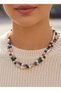 Multicolored Natural Stone Necklace That Stands Out with Its Colors |   Double Row Bohemian Women's Necklace |   Daily Style Icon - 2