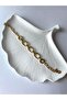 Xuping Oval Ring Detailed Basic Gold Bracelet - 7