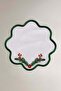 Embroidered Linen 4-Piece Cocktail Napkin Set, Coasters 4/15X15 cm - 3