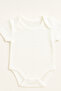 100% Cotton 5-Piece White Short Sleeve Baby Bodysuit - 3