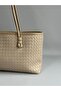 Women's Mink Knitted Patterned Large Tote Bag Large Volume Daily Shoulder Bag - 7