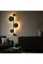 Ledos Black Metal 3-Piece Round Led Sconce 3000K Daylight Decorative Living Room Wall Lamp,Ledos-15540
