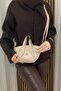 Women's Beige Handbag - Adjustable Long Strap - Stylish and Elegant - Fibag - 3