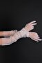 White Long Elbow Bridal Gloves and Wedding Hat Set