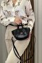 Women's Black Handbag - Adjustable Long Strap, Stylish and Elegant - Fibag - 4