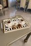 Luxury Gold-Framed Glass Serving Tray – Premium Wooden-Edged Presentation Tray 46×28 - 2