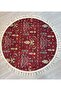 Knitted Fringed Red Rug Decorative Machine Washable Doormat 120 X 120 - 2