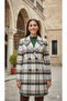 Checkered Oil Green Knee-High Unlined Dry-Fit Cashmere Coat - 2