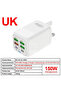 150W 6-Port Fast Charger UK Plug – Multi-Device Mobile & Travel Charging Adapter (White) - 4