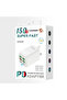 150W 6-Port Fast Charger UK Plug – Multi-Device Mobile & Travel Charging Adapter (White) - 6