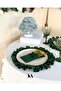 4-Piece Mossy Linen Ruffle Detailed American Tablecloth/ Placemat Green - 5