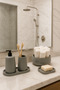 Decorative 5 Piece Bohemian Style Bathroom Set Liquid Soap Dispenser Solid Soap Holder Toothbrush Holder Tray and Towel Holder - 7