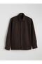 Brown Regular Fit Long Sleeve Men's Shirt from Plus-Store