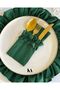 2-Piece Mossy Frilly Linen 3-Compartment Cutlery Case - 4