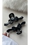Shiny Hair Clip 2-Piece Bow Model Black Women's Hair Clip - 2