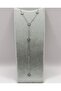 Steel Silver Color Stone Star Y Necklace - 4