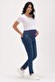 Maternity Stretchy Belly Band Adjustable Waist Skinny Jeans Blue - 3