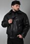 Winter Filled Fur Inside O Oversized Faux Leather Coat Kmd_50502 - 7