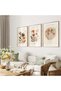 Wooden Framed 3-Piece Abstract Painting Home Flower Market Qmrc - 3
