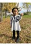 Girl's Dress with Flounce and Bow Detail - 6