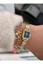 Minimal Case, Cyan Dial, Yellow Steel Band, Women's Wristwatch, Bracelet Gift - 4