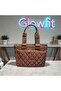 Women's Tan Waterproof Quilted Shoulder & Handbag – 3 Compartments Long Strap (30X25X12 cm) - 3