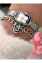 Minimal Case, White Dial, Silver Steel Band, Women's Wristwatch, Bracelet Gift - 3