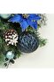 Blue Christmas Ball Ornaments Peppermint Xmas Tree Home & HolidayFun Decor Pack of 4 - 5