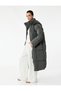 Removable Hooded Long Sleeve Zippered Water Repellent O Oversized Anorak Long Puffer Coat