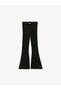 Viscose Blended Slim Fit Flared Knitwear Trousers