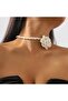 White Magnolia Flower Pearl Necklace - 2