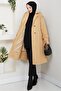 Women's Shoulder Detailed Buttoned Midi Length Lined Cashmere Coat Nbft005 - 4